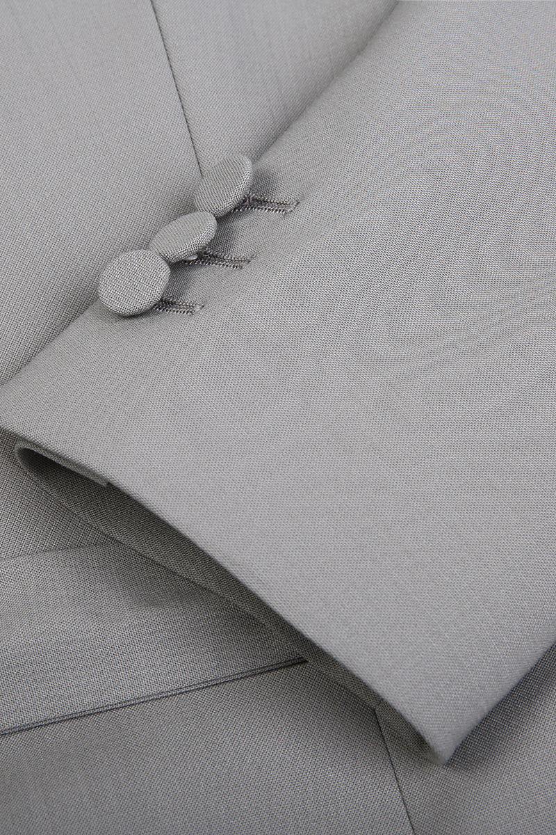 Grace Blazer Jacket With Belt - Grey | Made to Measure