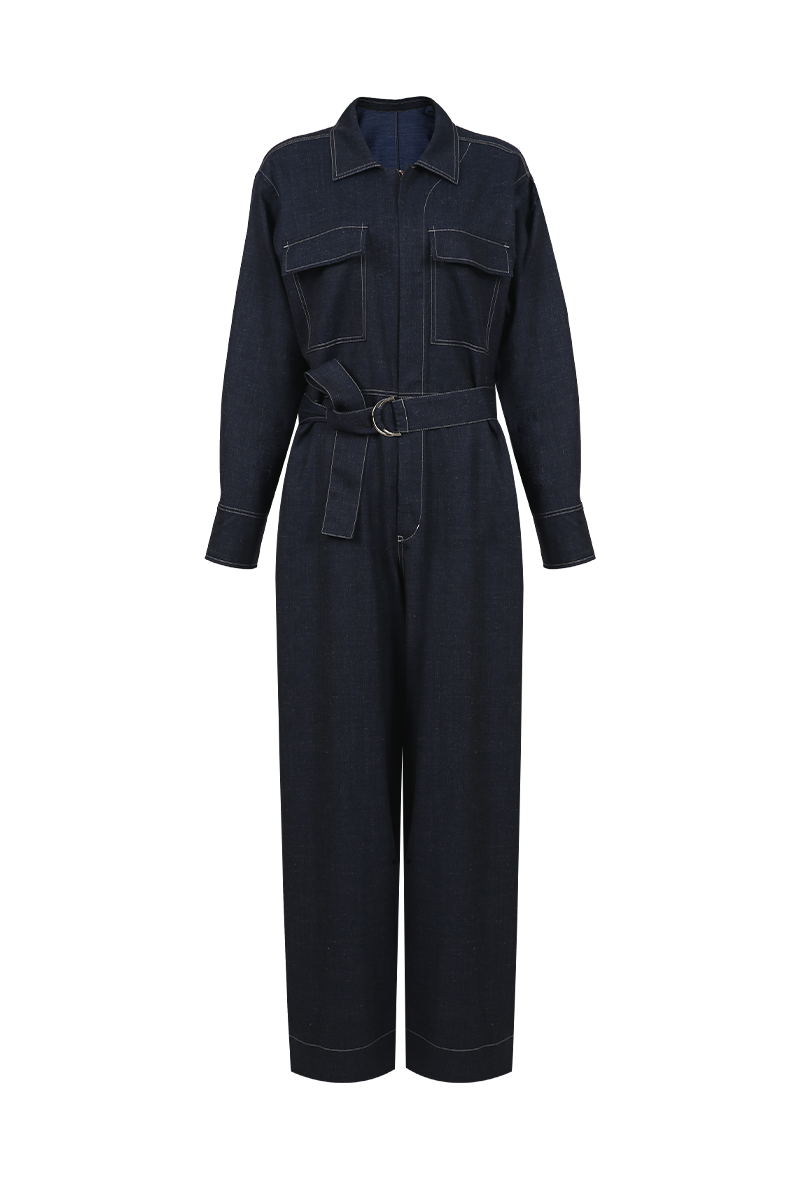 Addie Jumpsuit – Dark Wash Blue