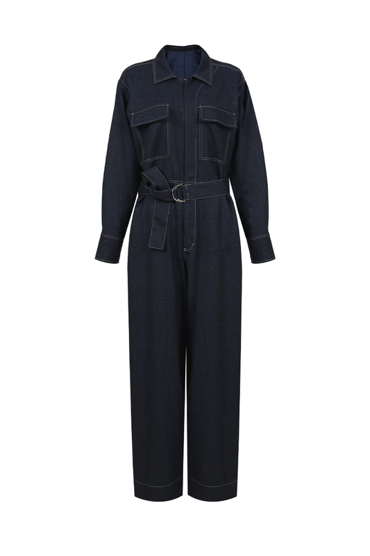 Addie Jumpsuit – Dark Wash Blue