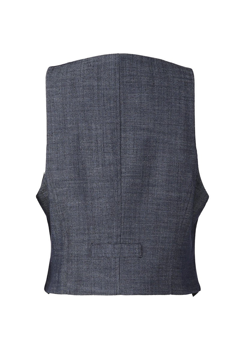 Sollisa Vest – Denim Navy Blue (Medium Wash)